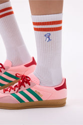 CREW SOCKS - RED STRIPED